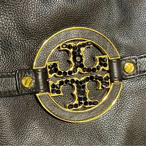 Tory Burch Large Amanda Shoulder Crossbody Handbag Black Leather Gold Hardware - Picture 8 of 16